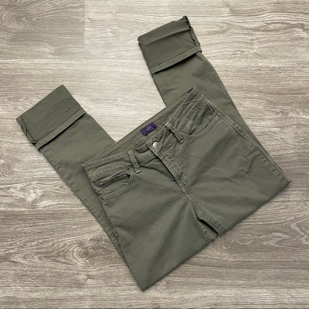 NYDJ Olive Slim Fit Wide-Cuffed Ankle Jeans Size 0